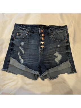 Celebrity Pink Womans Sz 7 Distressed High Rise Raw Hem Shortie Shorts